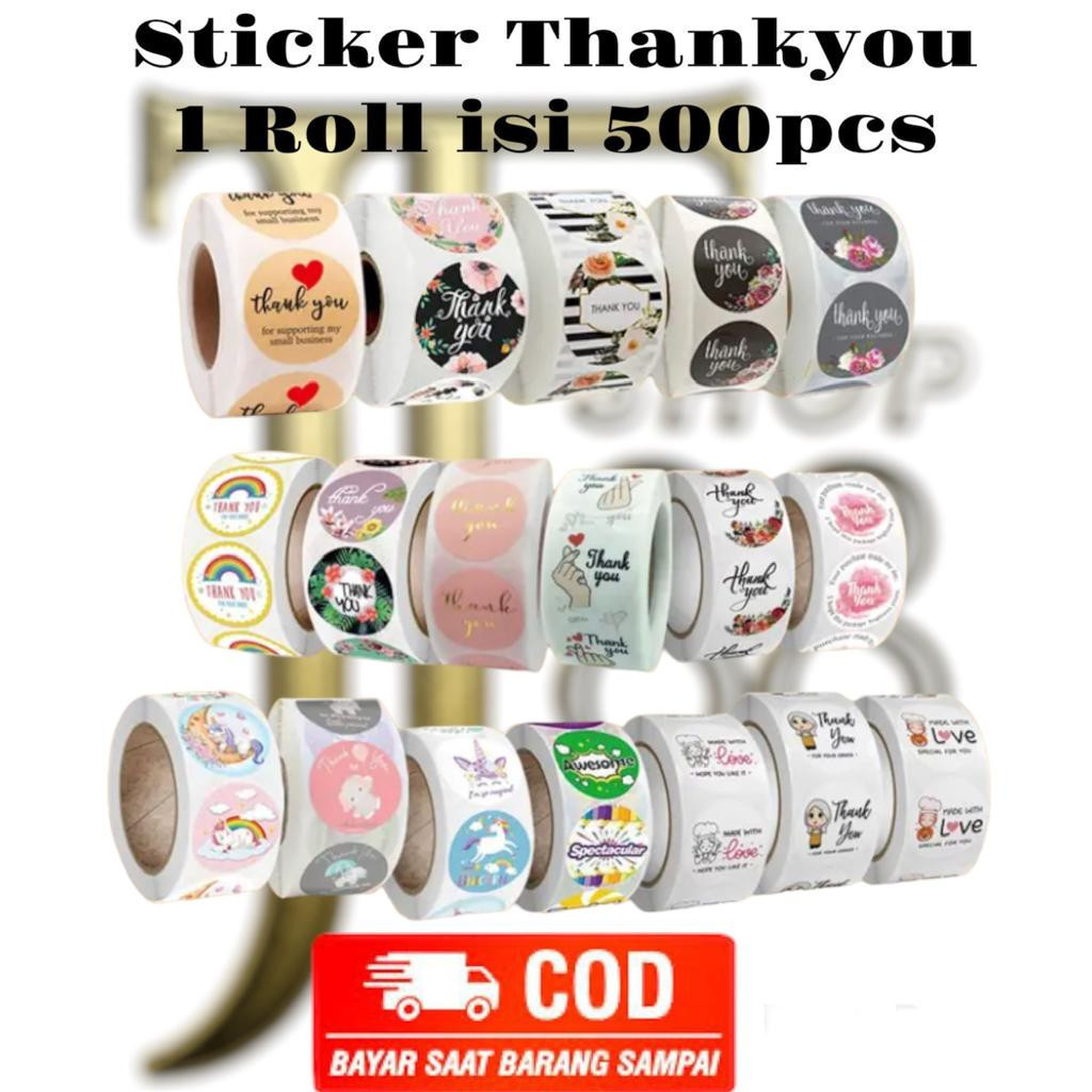 

Sticker Thankyou Label Thankyou Motif Lucu 1 Roll Isi (500pcs)