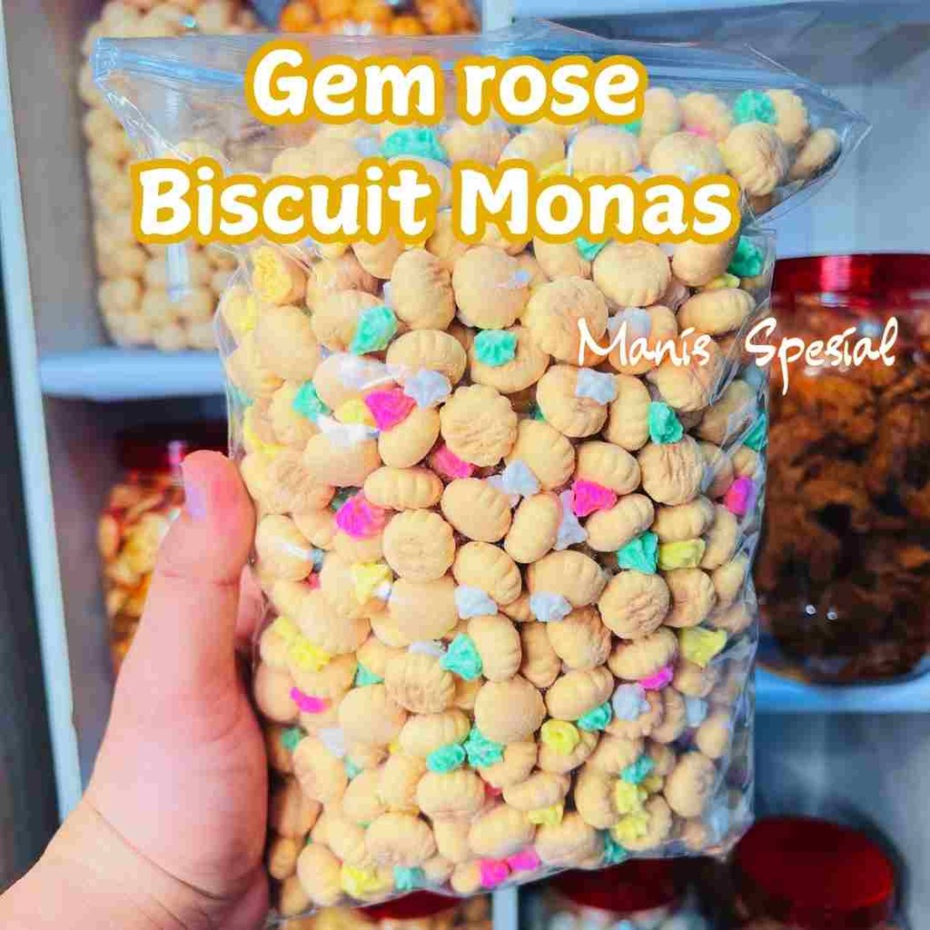 

KUE GEMROSE Warna warni 500gr / KUE MONAS / KUE JADUL / KUE BISKUIT GULA / KUE GEMROS / KUE KANCING