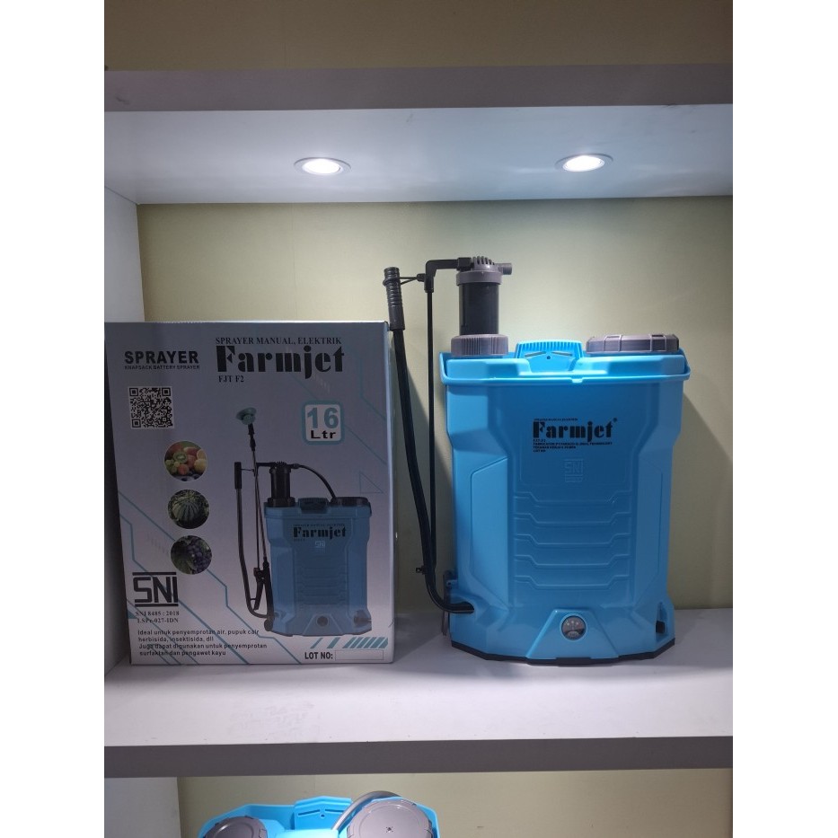 SNI Merek Farmjet Guarantee Original Sprayer Elektrik Tangki 16 Liter Alat Semprot Tangki Semprotan