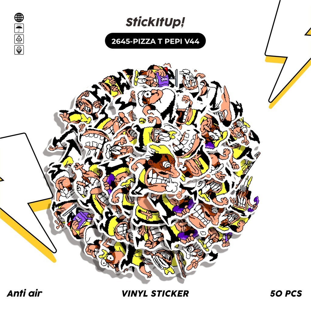 

COD✨ 50 Pcs Stiker PIZZA T PEPI V44 Lucu Anti Air Untuk Dekorasi Notebook Sepeda Skateboard Handphone DIY