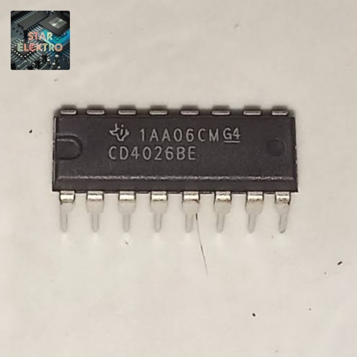 CD4026BE Dip-16 Tancap IC CD4026 Decade Counter Driver 16pin CD 4026 4026BE Texas Instruments - 3 pc