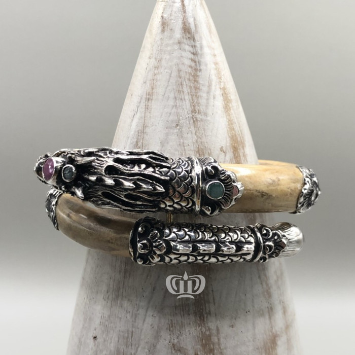 Gelang Uli Naga Kombinasi Perak Bali 925