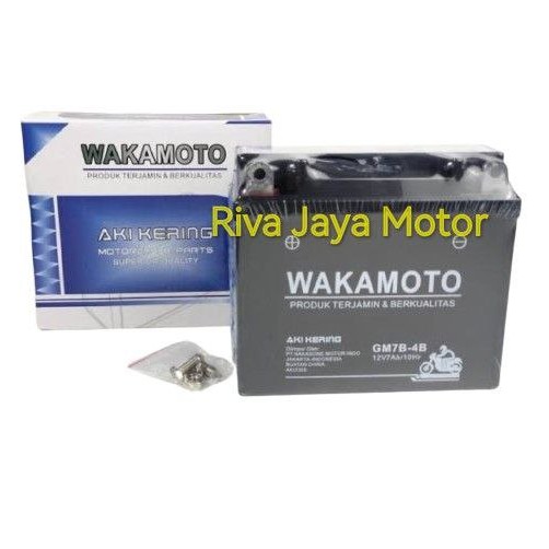 Aki Accu Kering Gm7b-4b Yb7b-b Motor Tiger Nouvo Scorpio Gm7b Yb7b Mf 12v 7Ah Wakamoto