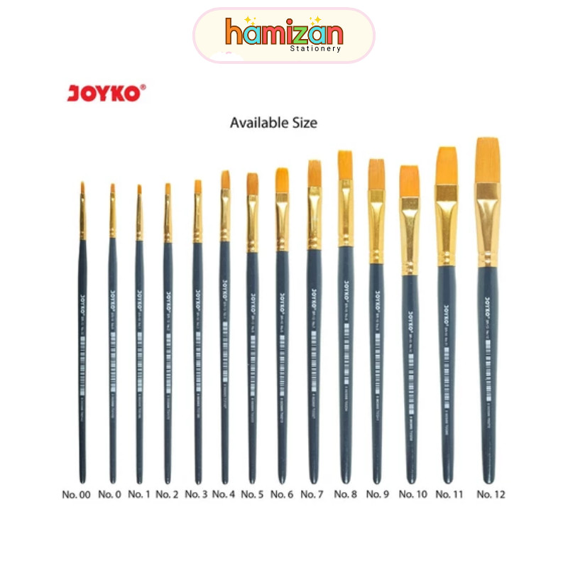 

Kuas Lukis Joyko BR-10 No. 0 - 12 / Joyko Art Brush Square Br10 / Kuas Joyko Br 10 / Brush Kuas Cat Air Cat Minyak Lukis Acrylic Joyko BR-10 1 Pcs