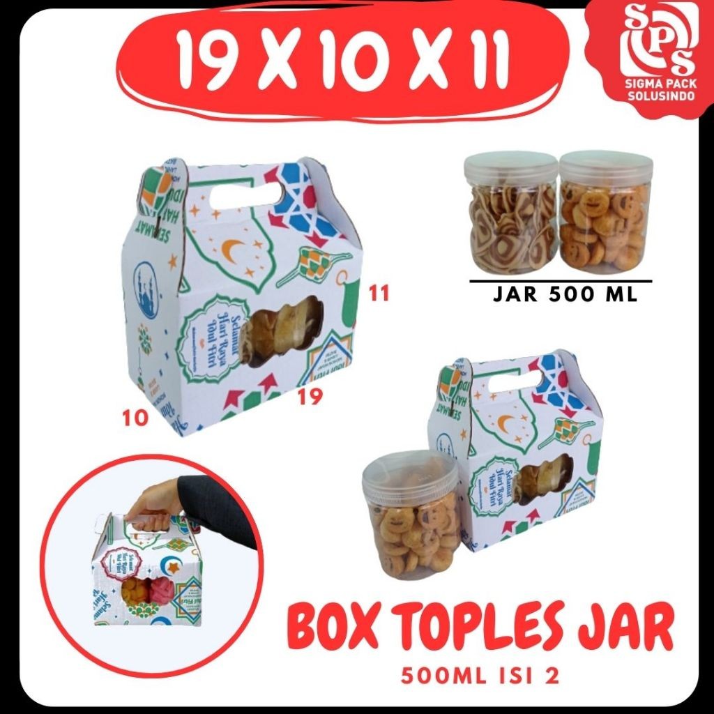 

Box_kuker 19x10x11 Jinjing (KUKER TOPLES JAR 500 ml Isi 2) Kardus Kue Kering Tabung / Idul Fitri /Hampers / Lebaran / Gable Box Polos/Motif VICTORY JPN