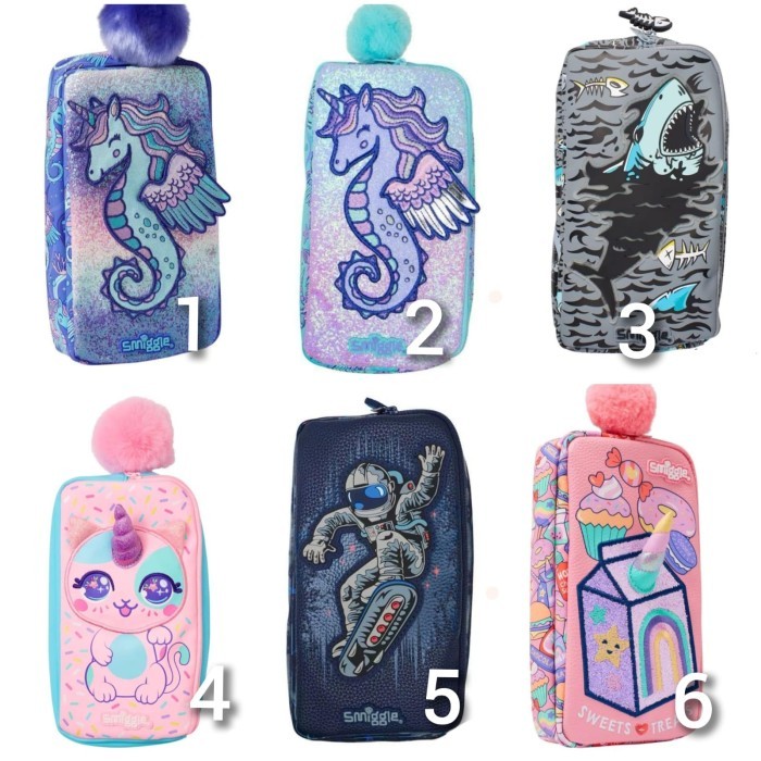 

[Terbaru] Smiggle Pencil Case Set Tempat Pensil Kotak Pensil Unicorn Black Pink - no 1 - 6