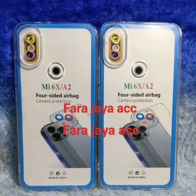 Softcase Space Transparan Xiaomi Mi 6X/A2 Silikon+Protec Camera mewah original