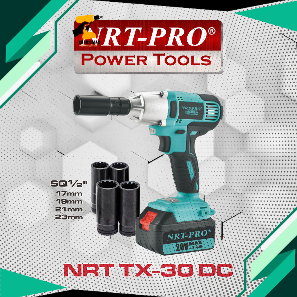 BOR CORDLESS / BOR BATERAI 20 V BRUSHLESS IMPACT WRENCH SQUARE TX 30 DC NRT-PRO