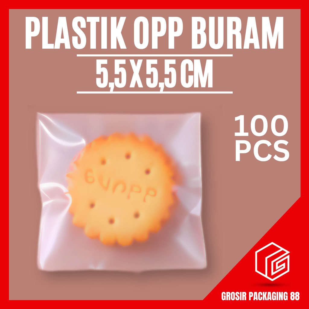 

Plastik OPP Lem Doff 5.5x5.5 - 100 PCS Kantong Kemasan Kue Roti Cookies 5.5 X 5.5 Frosted Buram Matte Seal