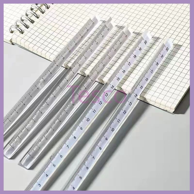 

Tesco Penggaris segitiga transparan/penggaris prisma/penggaris transparan 15/20 cm