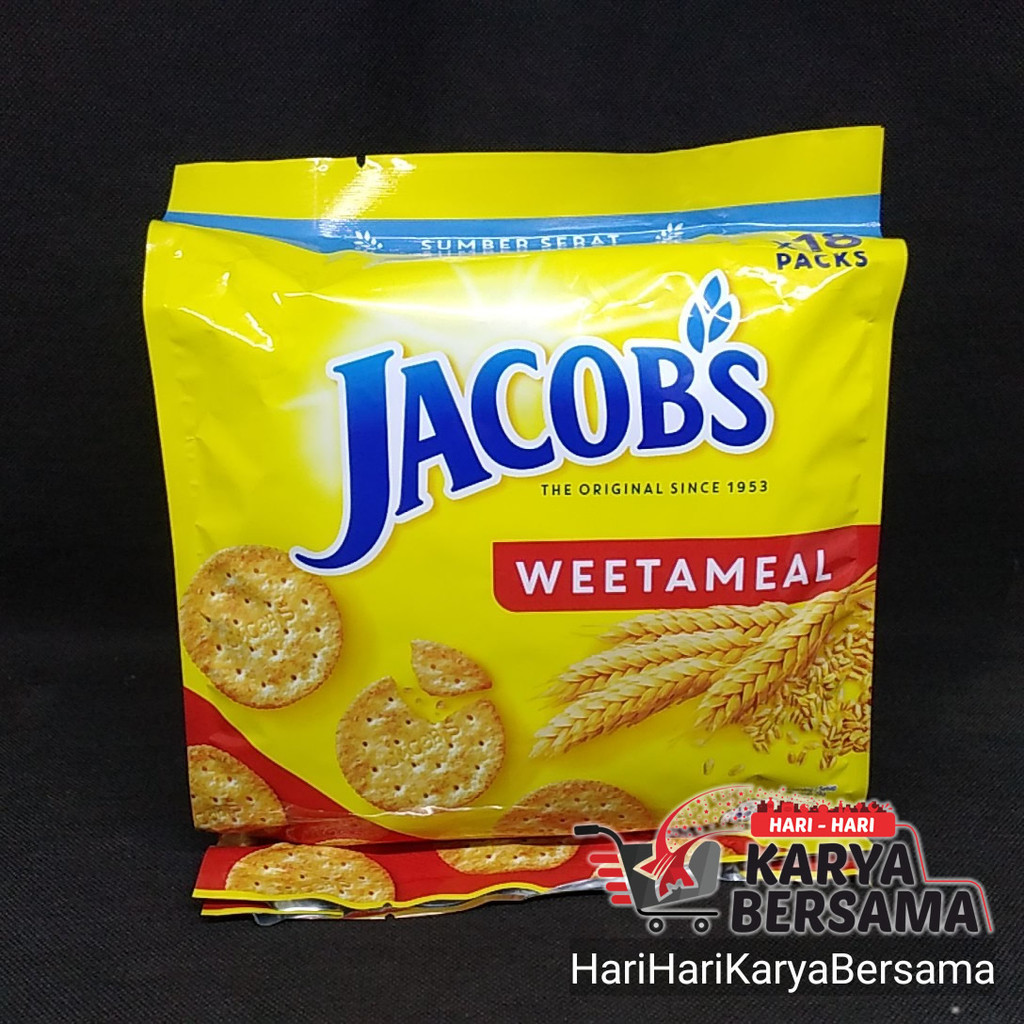 

MAKANAN RINGAN BISKUIT JACOB'S WEETAMEAL NUTRITIOUS WHEAT CRACKERS BISKUIT GANDUM 502GR