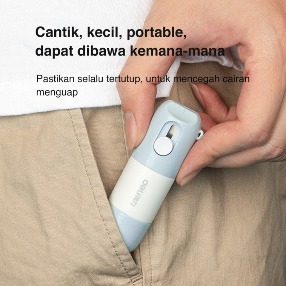 

LPKSTORE Deli Stempel Penghapus Resi 2 in 1 Cutter Pembuka Paket - JQ122 LPKSTORE