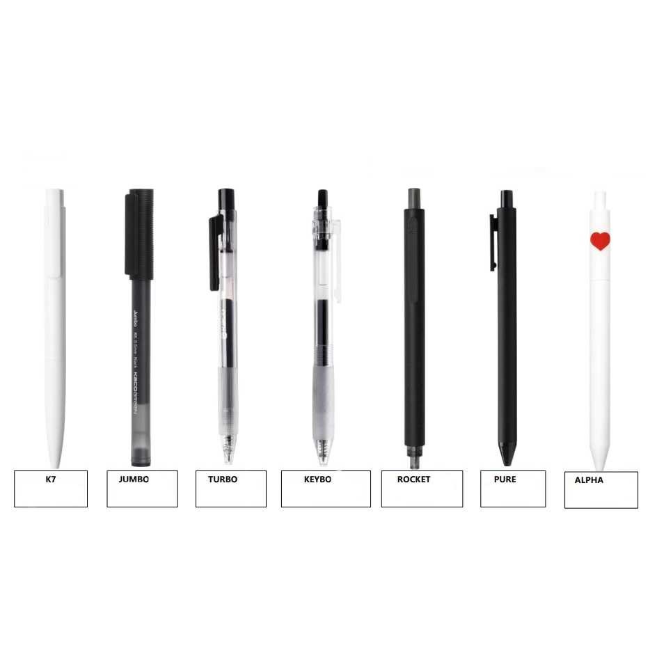 

LPKSTORE Kaco Right Choice Set Pena Pulpen Gel 0.5mm Tinta Hitam 7PCS - K100 LPKSTORE