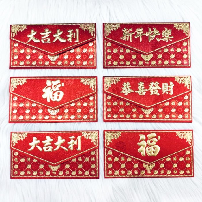 

Angpao Imlek Netral 4067 Model Dompet Merah Isi 6 Pcs Bahan Glitter