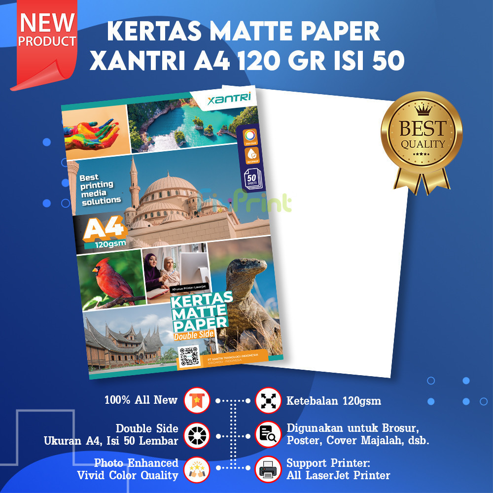 

Kertas Matte Double Side Premium A4 120 gsm 50 lb Photo Paper Mate Dof A4 Art Paper 120gsm Kertas Art Karton Cartoon Carton