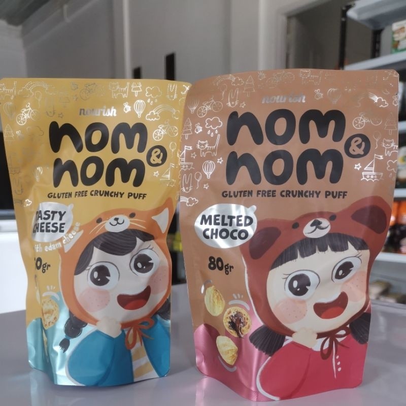 

Nourish - Nom Nom Gluten Free Crunchy Puff Choco and Cheese - Soes kering 80gr
