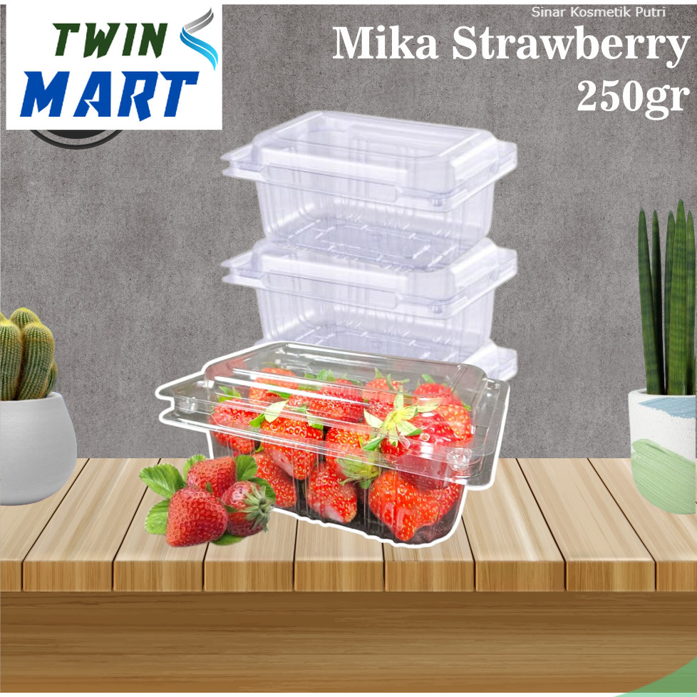 

Mika Packing Strawberry / Kemasan Strawberry 250gr / 1 Pack Isi 50 pcs