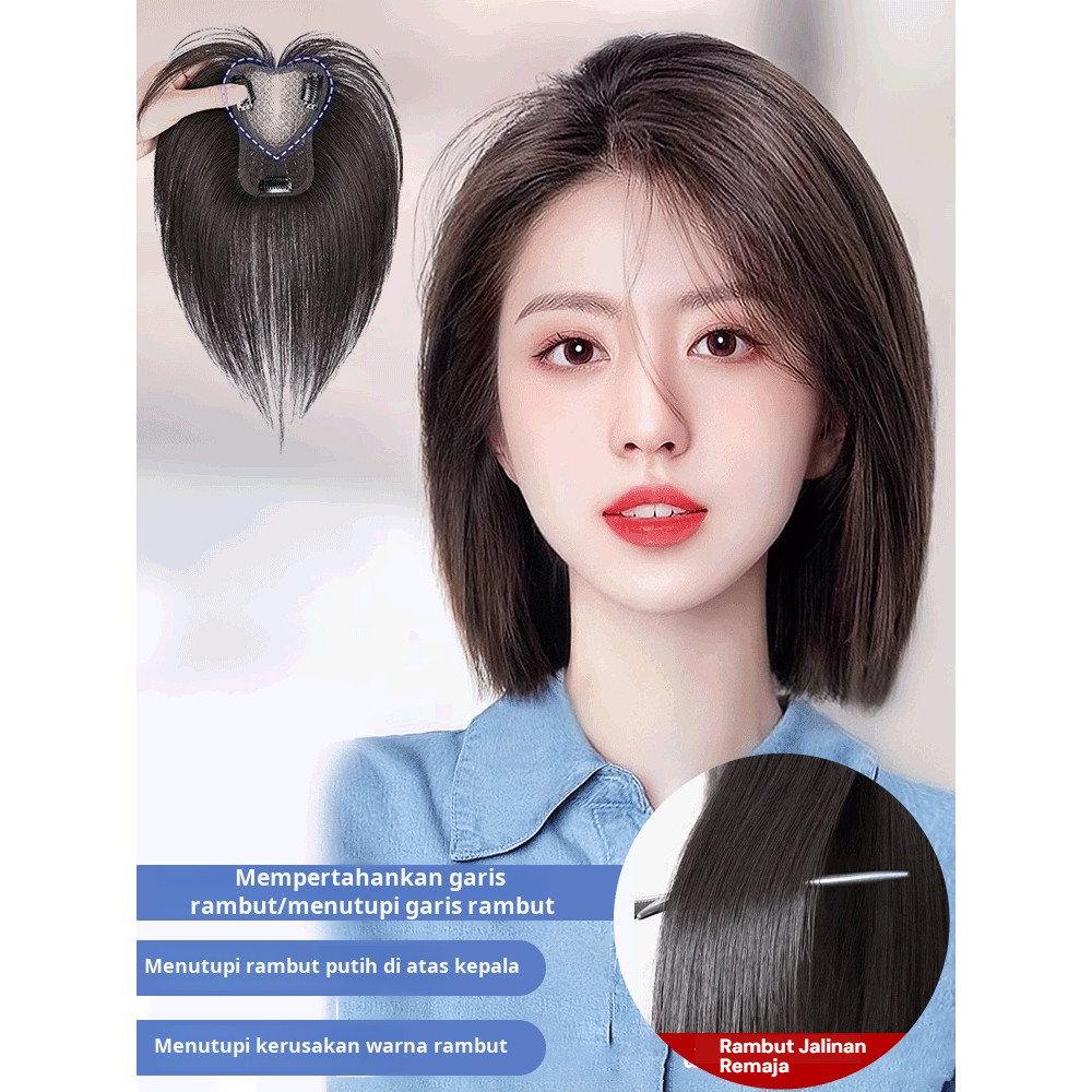 ✨Pengiriman 24 jam✨[Wig rambut pendek alami wanita] wig rambut asli bernapas/Tutupi Rambut Beruban g