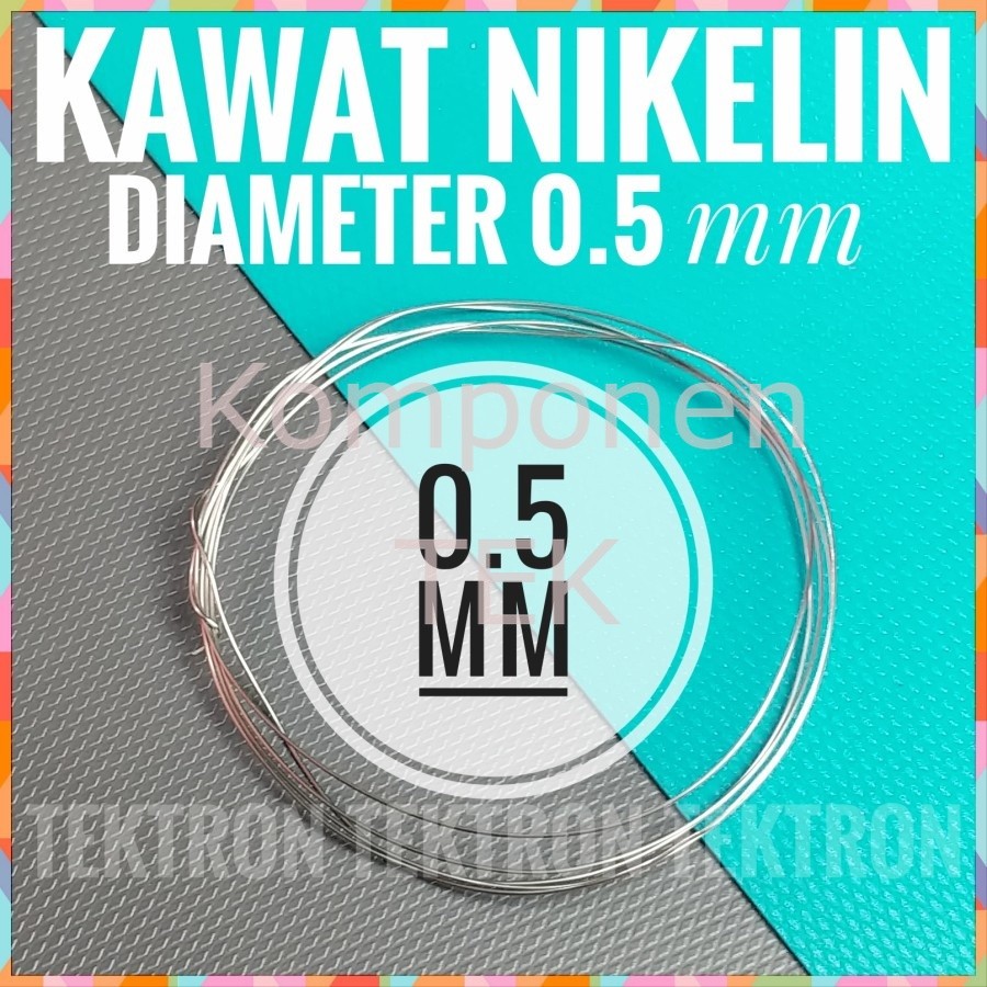 Kawat Nikelin 0.5mm Nichrome Nikel Pemanas Elemen 1meter 4ohm harga 1m