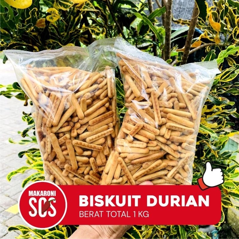

Makaroni SOS - Biskuit Stik Rasa Durian Renyah Kemasan 1Kg