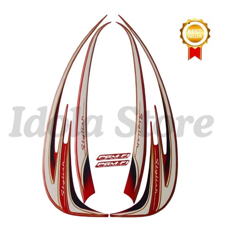 Stiker Striping Honda Scoopy Staylish 2014 Merah Putih Lis Les Body Scoopy Staytlish 2014 Terbaik