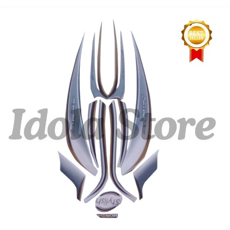 Stiker Striping Honda Scoopy Staylish 2018 Putih Lis Les Body Scoopy Staytlish 2018 Terbaik