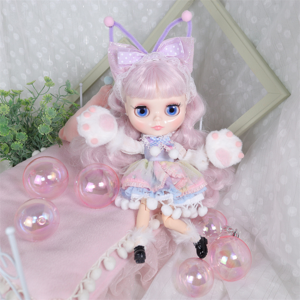 ICY DBS Blyth Doll 30cm 1/6 BJD Toy Joint Body Glossy Face with Big Breast Different Hair Color Whit