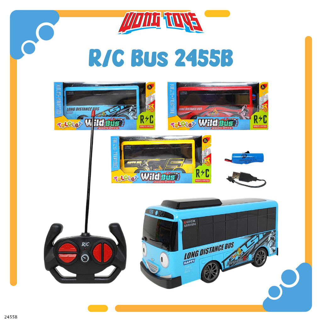 R/C Bus 2455B (2455B) - Mainan Mobilan Remote Control Bus Telolet Wild Bus - 2668R
