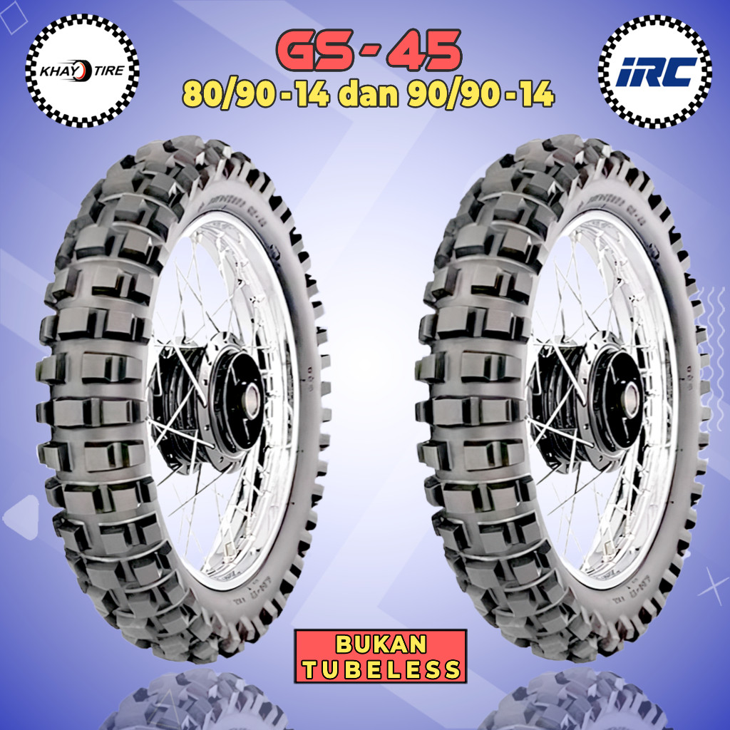 Paket Ban Motor Trail Matic IRC GS45 80/90 + 90/90 Ring 14 Bukan Tubeless