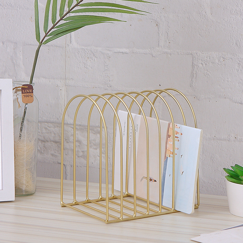 File Organizer Wrought Iron Book Stand Storage Folding Stationery Student Dome Memento Organization 