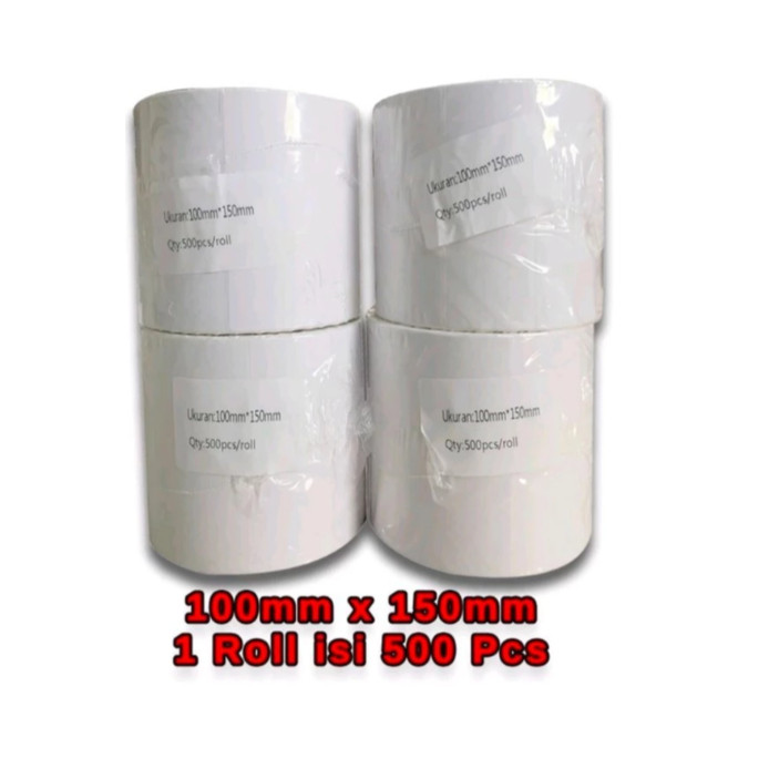 

100x150mm THERMAL LABEL 500Pcs STIKER RESI A6 KERTAS PRINT
