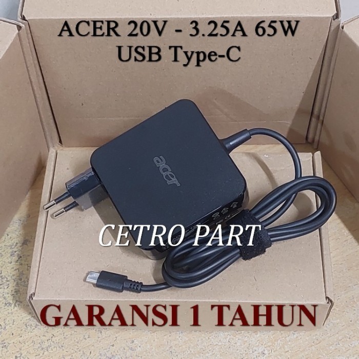 Adaptor Charger 65W For Acer Aspire 5 Spin 14 A5SP14 A5SP14-51MTN 20V 3.25A Type-C -NEW