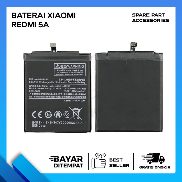 BATERAI XIAOMI REDMI 5A ORIGINAL