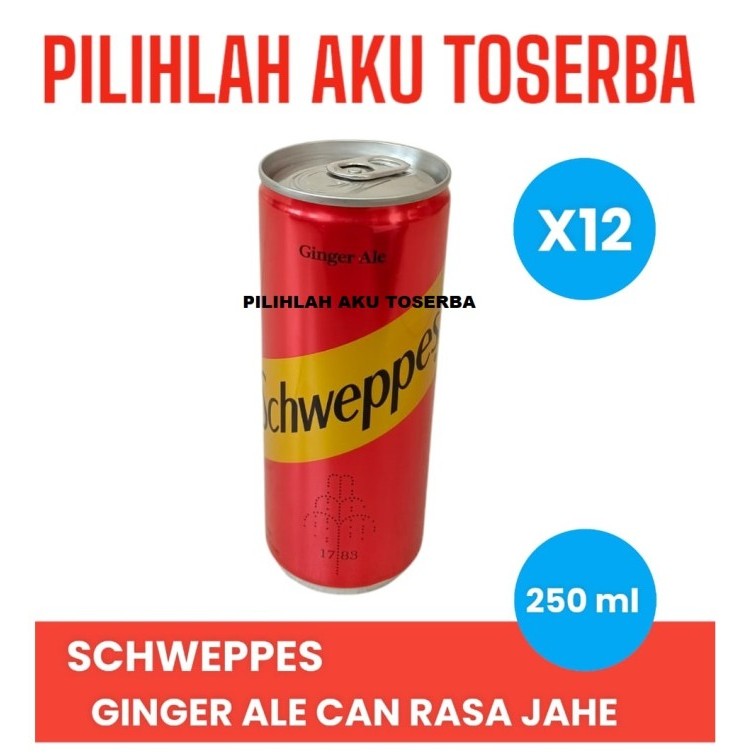 

Schweppes Tonic Water GINGER ALE DRINK Kaleng CAN 250 ml - ( HARGA 12 Kaleng )