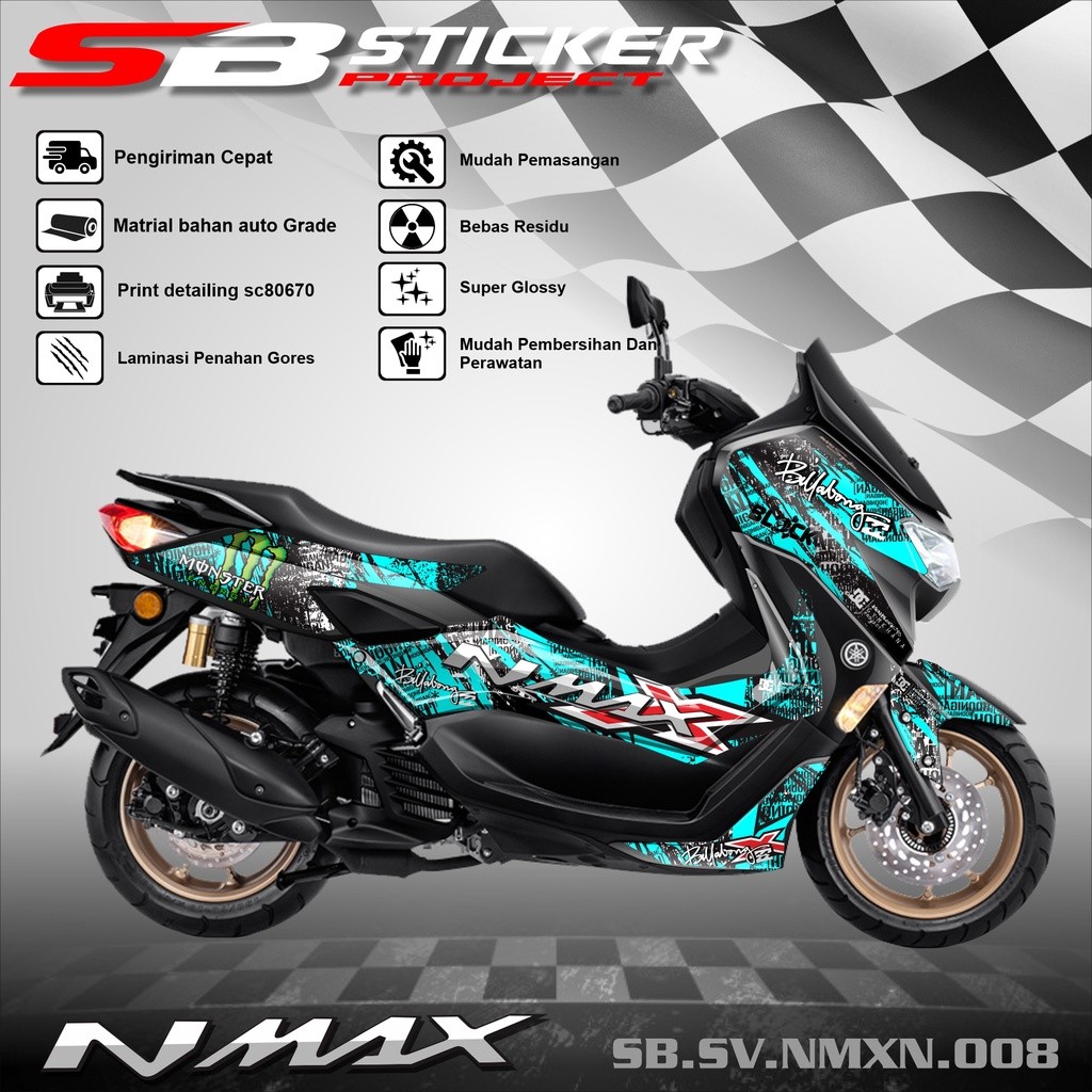 STRIPING NMAX NEW 2021 - STRIPING VARIASI HOLOGRAM CRHOM VINIL NMAX NEW 2021