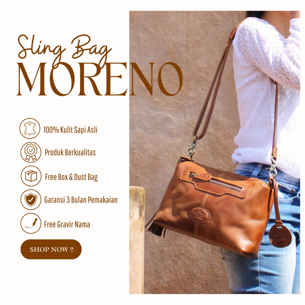 Gozzo Leather Tas Selempang Wanita Kulit Asli MORENO / Free Gravir Nama