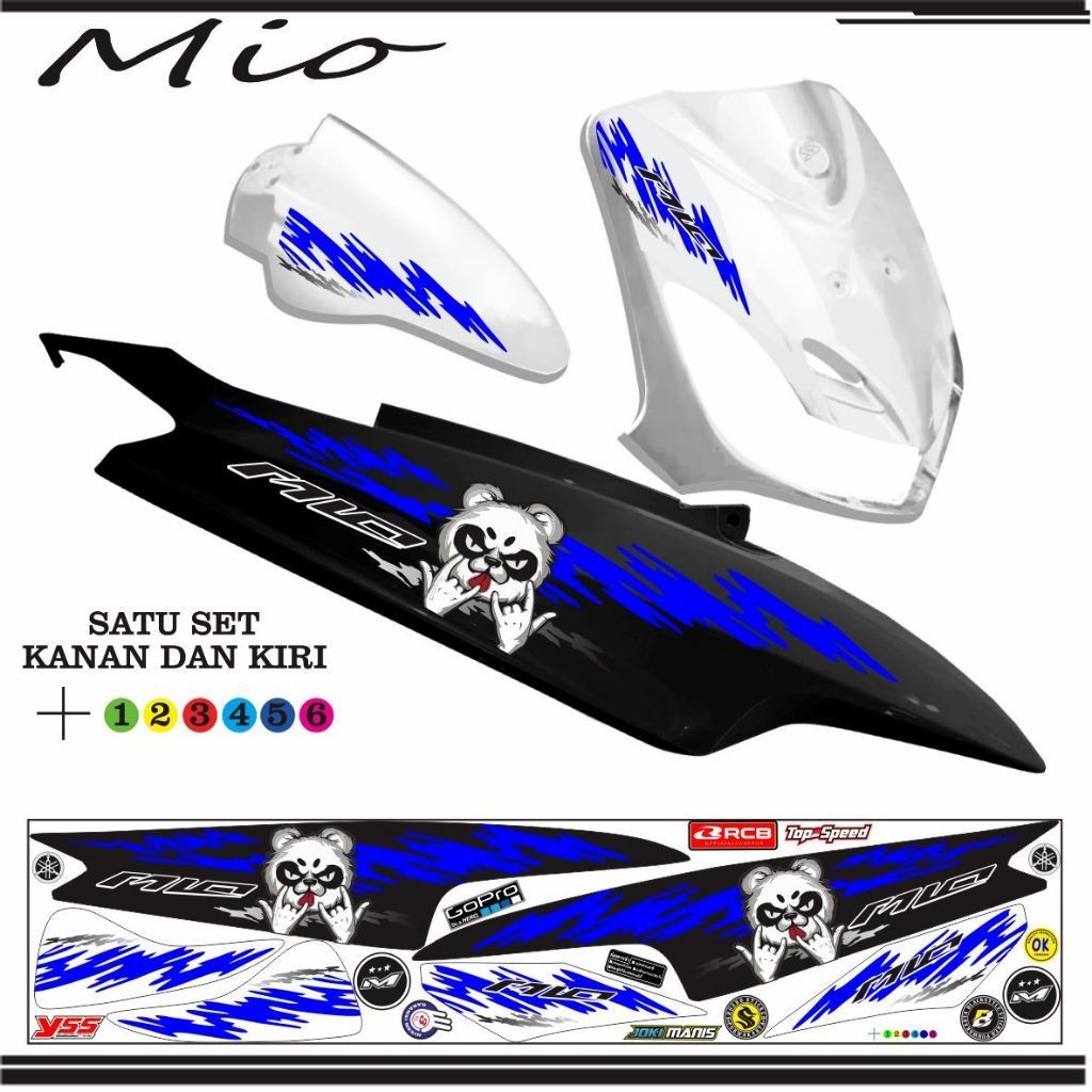 LIS STIKER MOTOR Stiker mio polet panda variasi striping mio old