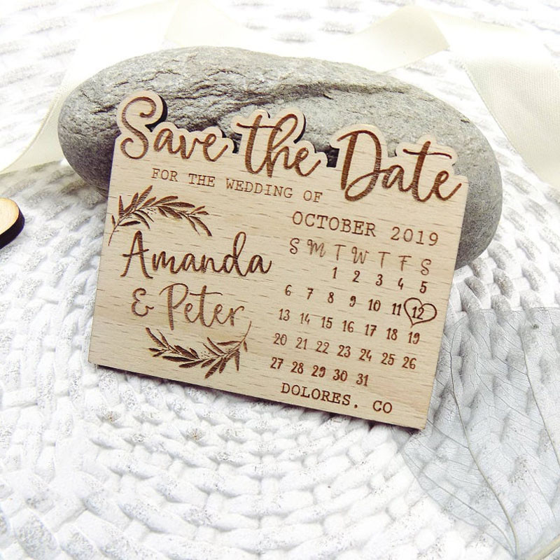 

Calendar Save the Date Magnet, Wood Mountain Save the Date, Custom Leaf Save the Date, Adventure Save the Date