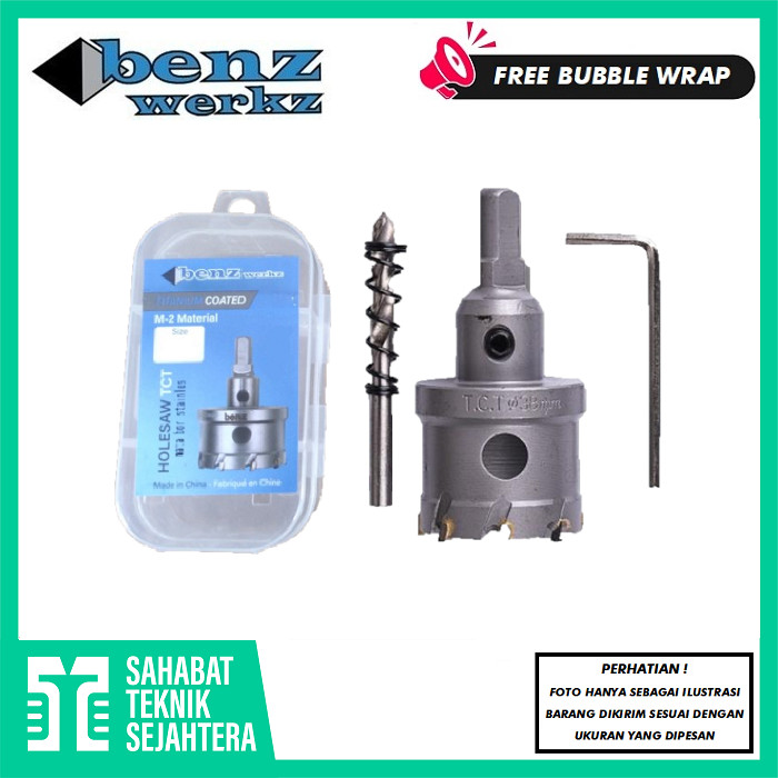 BENZ Hole Saw TCT 60mm Holesaw Cutter Mata Bor Plong Pelubang Besi Baja Pelobang Metal Alumunium Sta