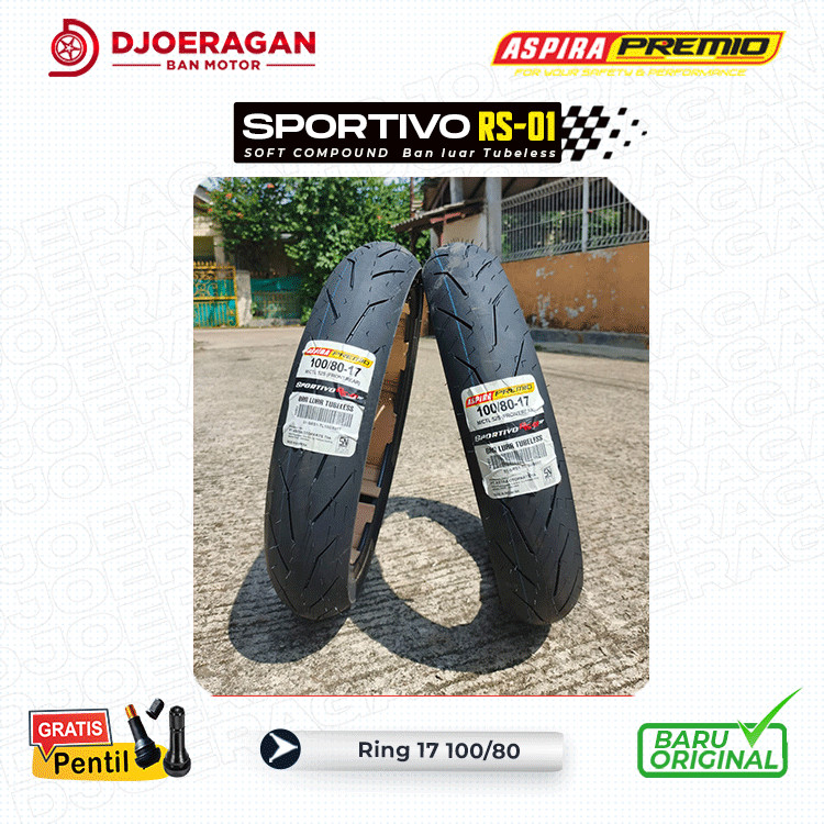 Ban Motor Ring 17 Aspira Sportivo RS01 100/80 Tubeless Soft Compound