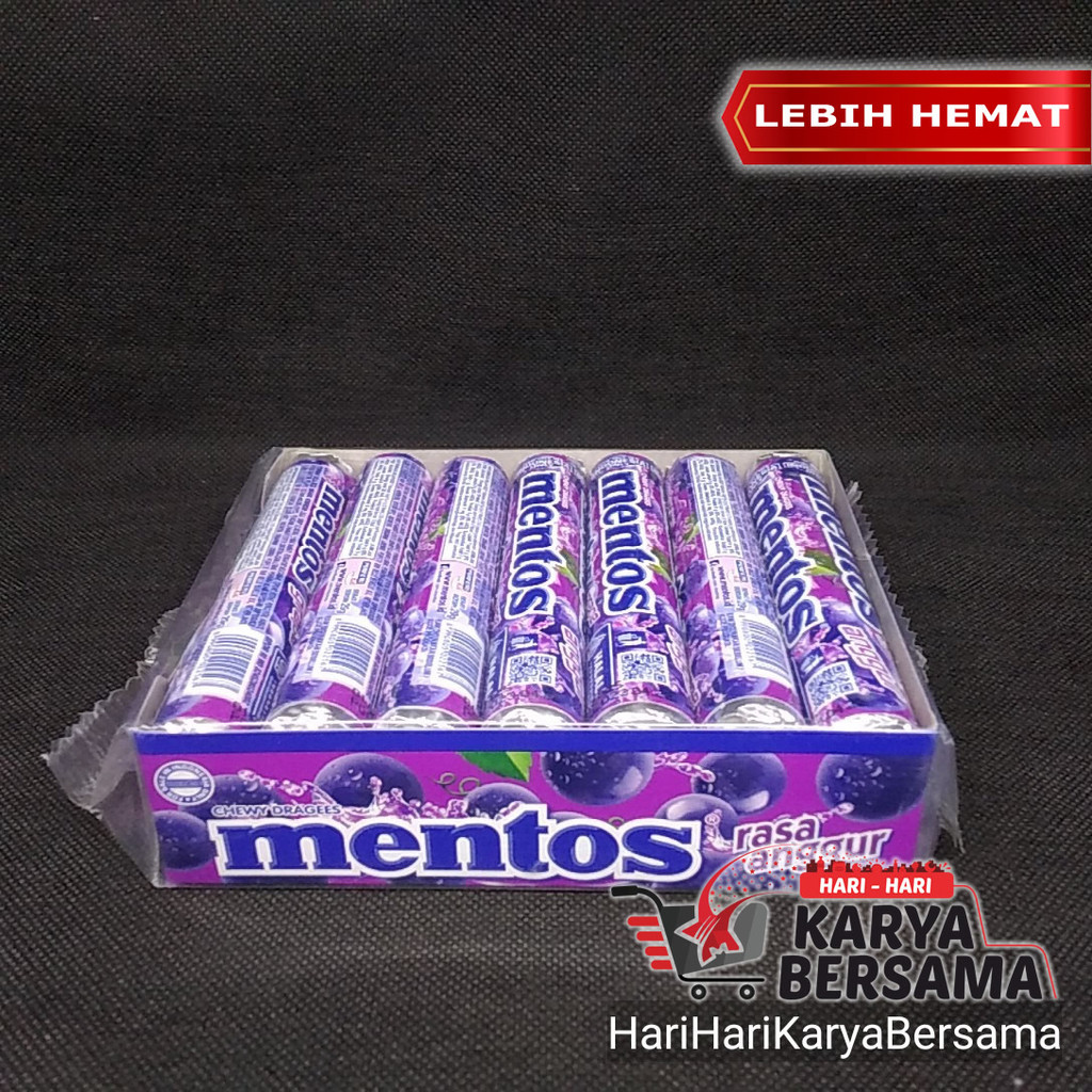 

MENTOS STICK GRAPE PERMEN RASA ANGGUR PACK ISI 14'S X 29GR