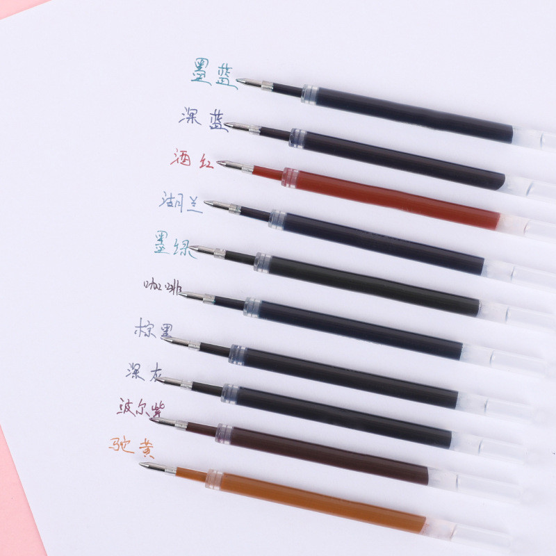 

10pcs K35 0.5MM Gel Ink 10 Color Colorful Refill 110MM Length Refill for Press Gel Pen Stationary Cute Pens Ink Back to School