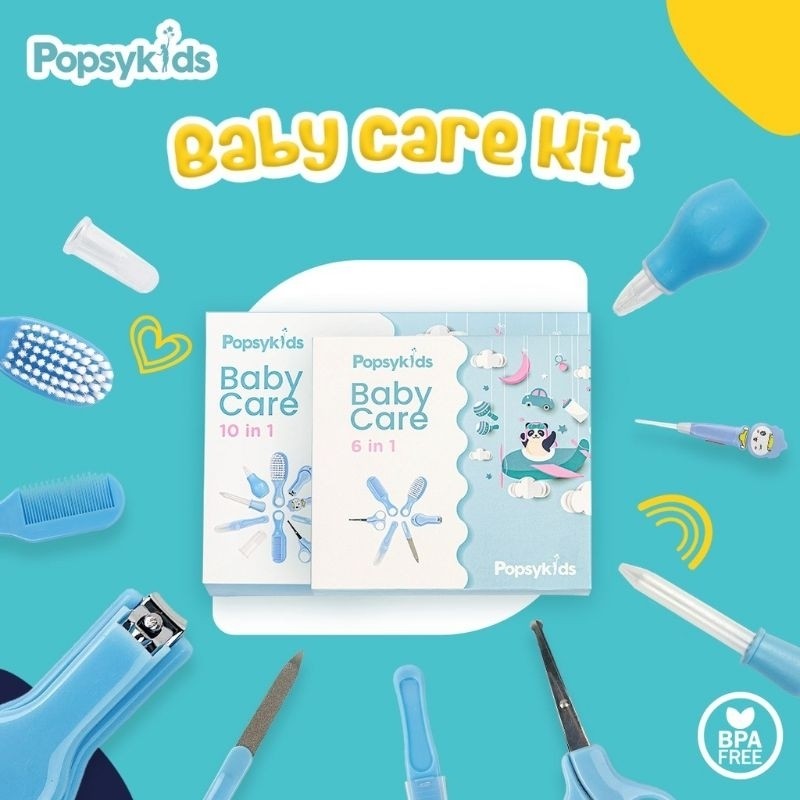 PopsyKids Baby Care Kit 10in1 / 6in1 Baby Gift Set Grooming Kit Perawatan Kuku Rambut Bayi di Manado