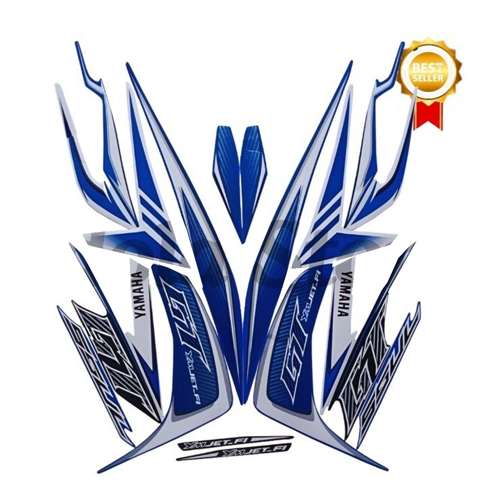 Stiker Striping Mio Soul GT 2013 Biru Putih List Stiker Standart Mio Soul GT 2013 Terbaik