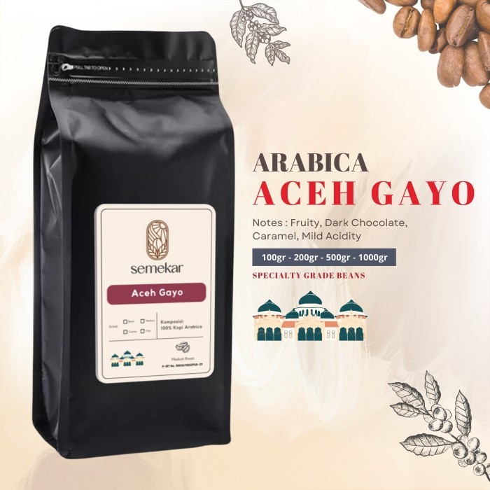 

[[Best Seller]] Kopi Arabica Aceh Gayo biji bubuk origin roast Semekar Coffee grade 1 - 500 gram, fine/halus