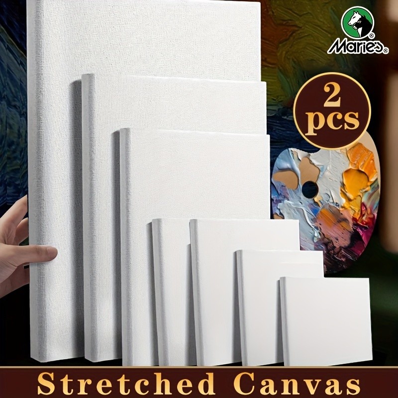 

Marie's 2 Pack 8 Sizes Blank Stretched Canvas Bulk White Prepared Mini Framed Boards for Painting,Drawing,Oil,Acrylic,Tempera