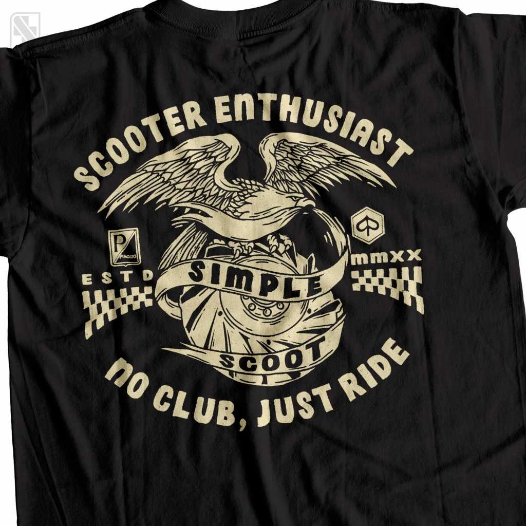 Kaos Vespa / Baju Vespa / Kaos No Club Just Ride