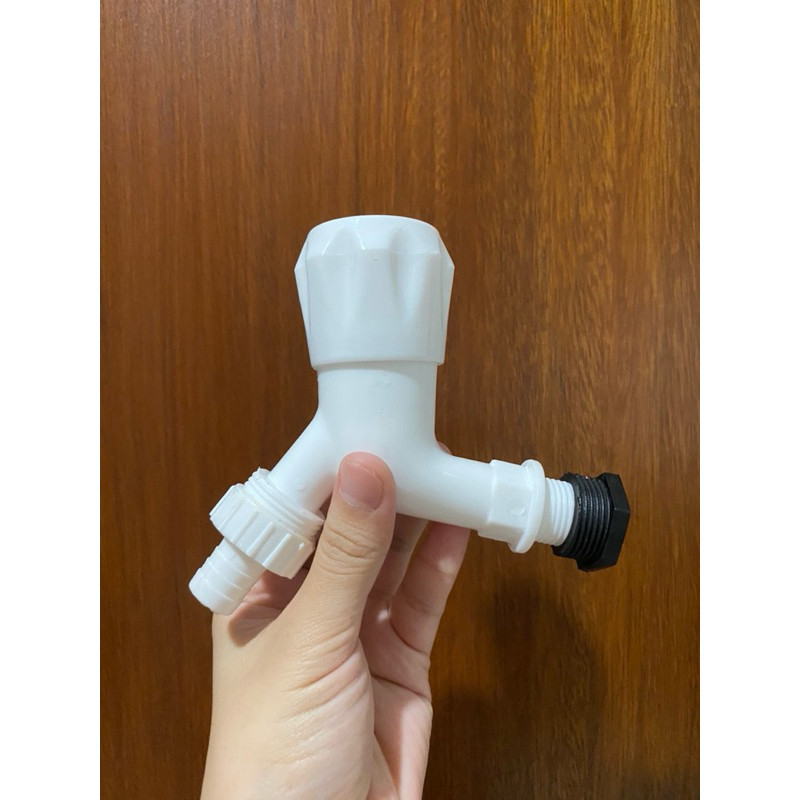 Kran Tembok Kran Taman Kran Cabang Stainless PVC Lotus Soligen Jumbo Model Engkol Mahkota PVC Chrome