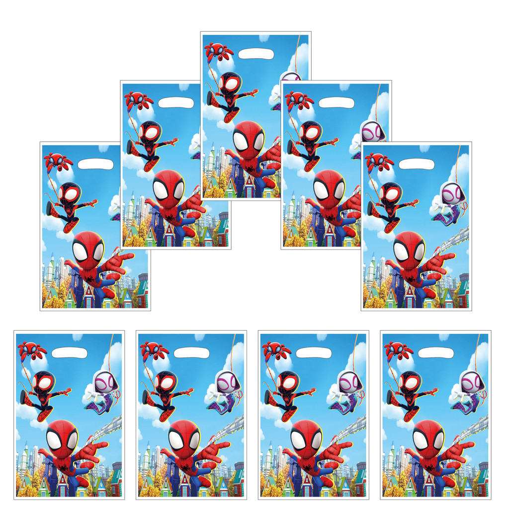 

Spidey And His Amazing Friends Party Favor Gift Bags Spiderman Candy Bag Handle Gift Bags Superhero Birthday Party decorations