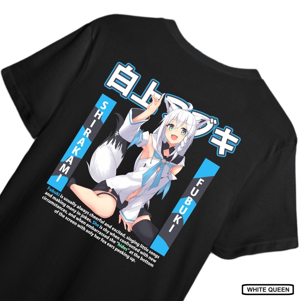 KAOS SHIRAKAMI FUBUKI HOLOLIVE GAMERS -  KAOS DISTRO PRIA & WANITA ANIME & GAME DESIGN VTUBER SHIRAK